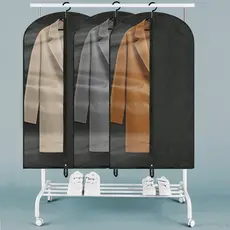 Kit Capa De Terno TNT C/ e S/ Visor Para Roupas Premium Ziper Organizador De Guarda Roupa Anti-Mofo