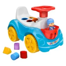 Totoka Triciclo Infantil Pocoyo com Boneco de Vinil Azul + Peças Geométricas