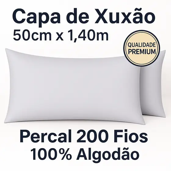 Capa de Xuxão Gigante 50x140cm Percal 200 Fios 100% Algodão | Capa para Travesseiro Longo