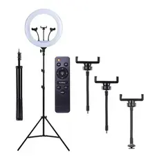 18 polegadas 46CM Ring Light Iluminador Com Suporte 3 Celulares e Tripe 2,10 altura