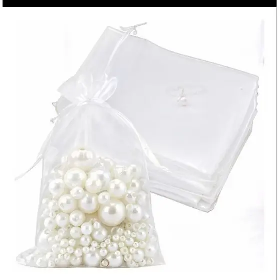 Saco Organza Branco Tamanho 10x15 Com 50 Unidades. Pra Colocar Lembracinhas. Entregamos Rápido.