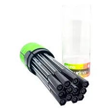Caneta Hidrográfica Ponta Fina 0.4mm Preta 12 Un + Estojo