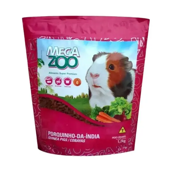 Ração MegaZoo para Porquinho da Índia 1,2kg Super Premium Extrusada