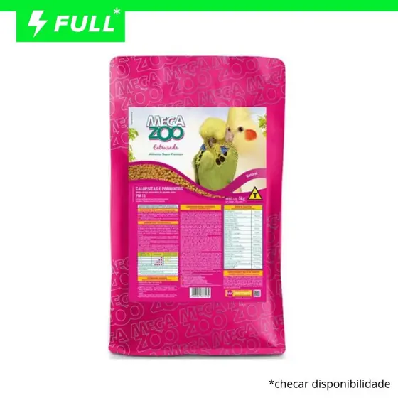 Ração Megazoo Mini Bits Calopsita e Periquito PM13 5kg Super Premium Alimento Completo