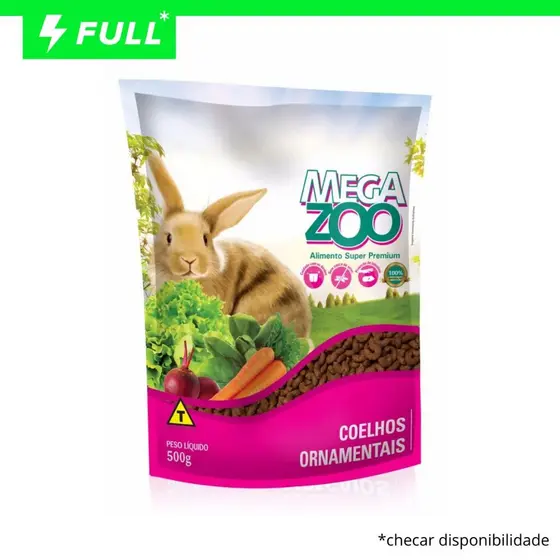 Ração MegaZoo para Coelhos Ornamentais Adultos 500g Super Premium