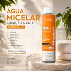 Água Micelar Antioxidante 6 Em 1 Demaquilante 300ml - Tróia Make Up
