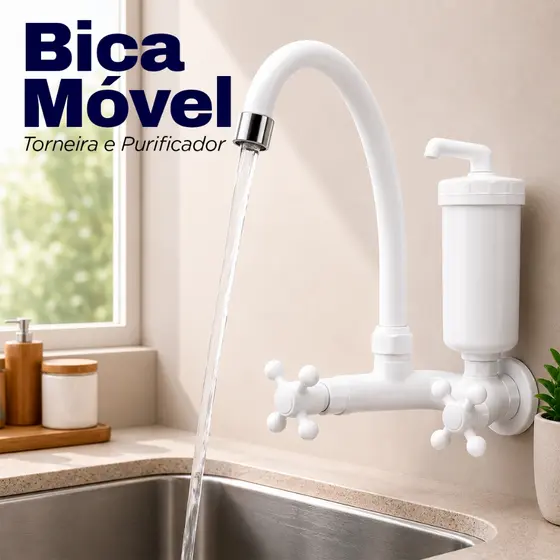 Torneira Parede Cozinha Viqua Purificador Torneira Filtro Marujá Torneira Bica Móvel Torneira Branca