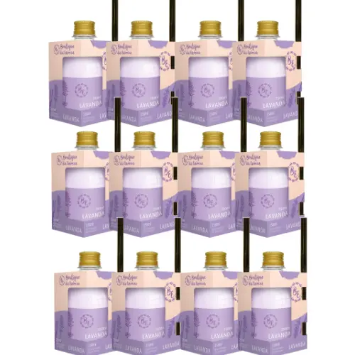 CAIXA com 12 Aromatizadores de ambiente com varetas - LAVANDA BE