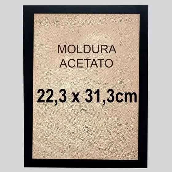 Moldura Quadro para Quebra-Cabeça 22,3x31,3cm com Fundo e Acrílico - Linha Deluxe