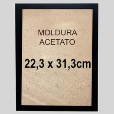Moldura Quadro para Quebra-Cabeça 22,3x31,3cm com Fundo e Acrílico - Linha Deluxe