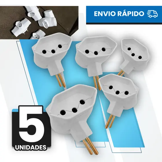 Adaptador de Tomada plugue alimentação Bivolt universal Benjamim 10A/20A Pino Maciço t tripolar