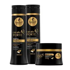 Kit Cavalo Forte Shampoo, Condicionador e Máscara - 300ml  Força Brilho Crescimento Cabelo Cuidado Promoção