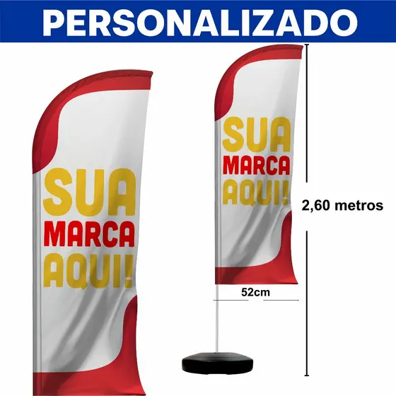Wind Banner Completo Personalizado 2,6m Dupla Face Promoção