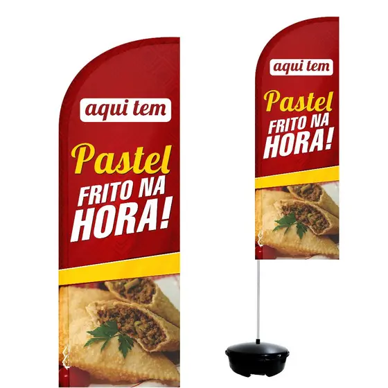 Wind Banner Completo 2,10m Pastel Frito na Hora