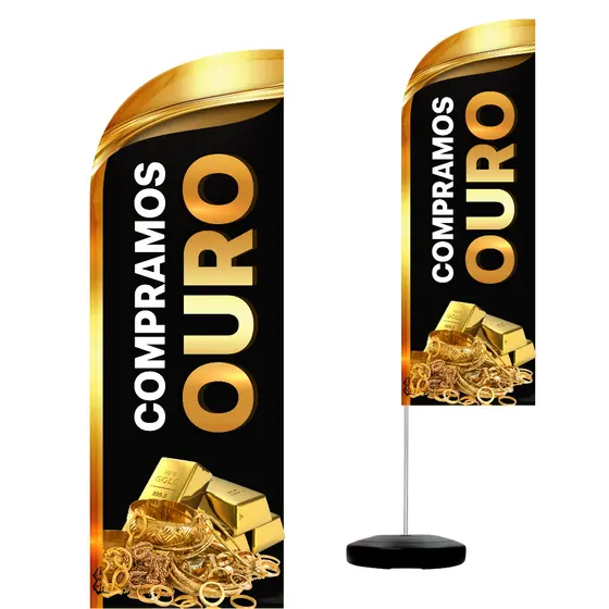 Wind Banner Completo 2,10m Compramos Ouro