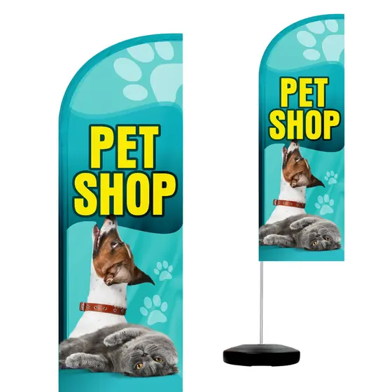 Wind Banner Completo 2,10m Pet Shop