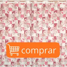 Cortina de Cozinha 2,20 x 1,40 Estampada Oxford para Janela Vitro - Decoração