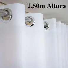Cortina grande Ilhós Cromado 3 x 2,50 Alt Oxford Para Quarto Sala Escritório