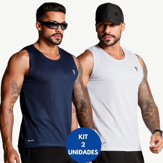 Kit 2 Regatas Masculinas Comfort Dry Fit Lisa Academia Treino CrossFit