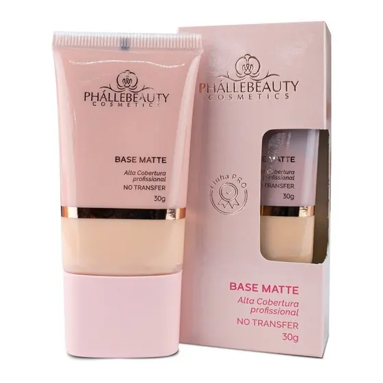 Base Matte Alta Cobertura Base Vegana Linha Pro PhálleBeauty 30g