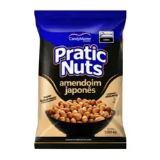 Amendoim Tipo Japonês Crocante Pratic Nuts 1,005KG Sabor Inigualável