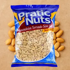 Amendoim Torrado Crocante Sem Sal Sem Pele Pratic Nuts 1,005KG Sabor Inigualável