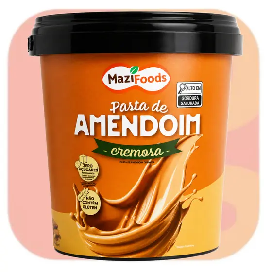Pasta de Amendoim Cremosa Zero Açúcar Sem Glúten 1,01KG Sabor Inigualável