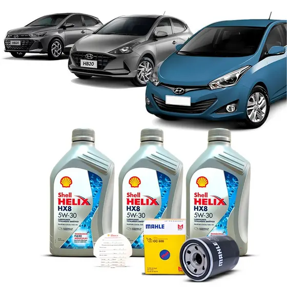 Kit Troca De Oleo 5w-30 E Filtro Hyundai Hb20 1.0 12v 2012 A 2022