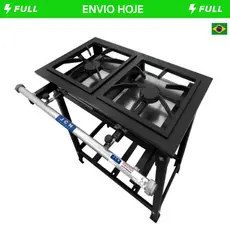 Fogão Standard Alta Pressão Industrial 2 Bocas Completo JCN Ferro Fundido/Aço Carbono Profissional