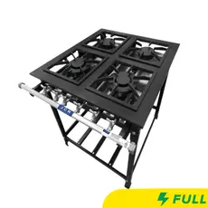 Fogão Standard Alta Pressão Industrial 4 Bocas Completo JCN