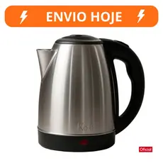 Chaleira Jarra Elétrica Térmica Bule Com Tampa Inox Prateada Desliga Sozinha 2litros
