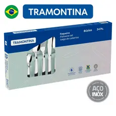 Faqueiro Tramontina 24 Peças Buzios em Aço Inox Alto Brilho