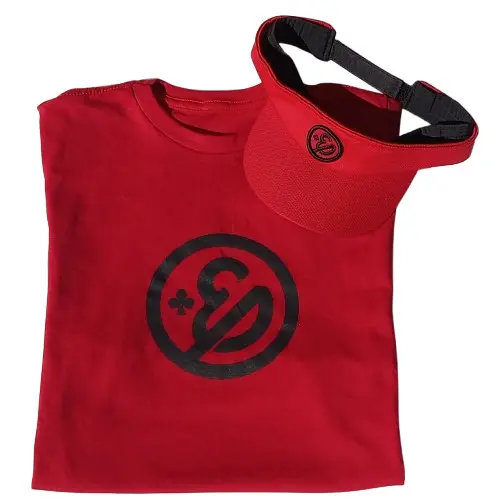 Kit Camiseta e Viseira Infantil Vermelha