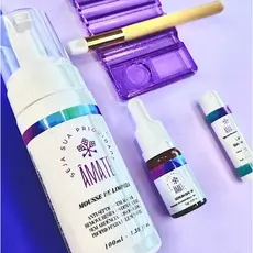 Kit Skin Care Rotina Diaria AMATE - Mousse de Limpeza Skin Care, Sérum de Crescimento Cílios e Sobrancelhas e  Lip Balm