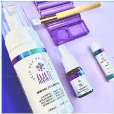 Kit Skin Care Rotina Diaria AMATE - Mousse de Limpeza Skin Care, Sérum de Crescimento Cílios e Sobrancelhas e Lip Balm