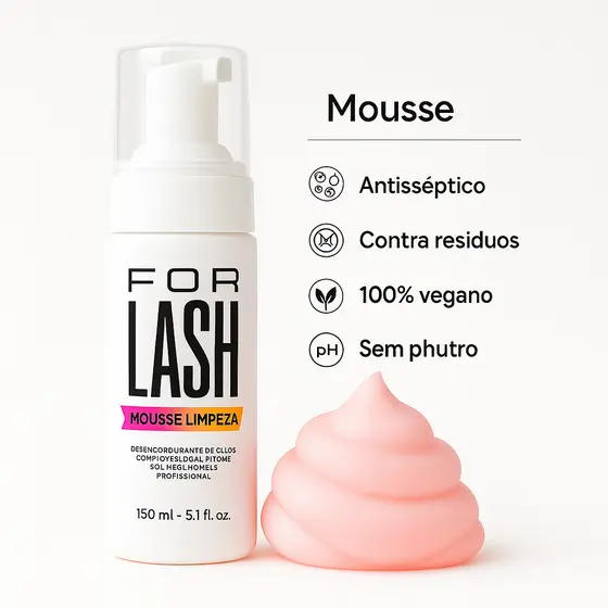 Mousse de Limpeza e Espuma Higienizadora Para Extensão de Cílios  - FOR LASH