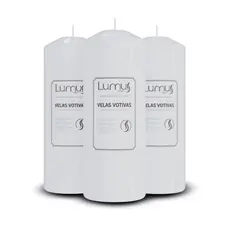 Kit 30 Velas de 7 dias Votivas 300g Brancas 13x5,5cm Parafina Pura  - Lumus Velas