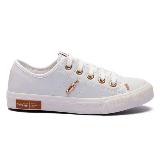 Tênis Coca Cola Miami Eco Feminino Branco Casual Sustentável Confortável Solado Borracha Original