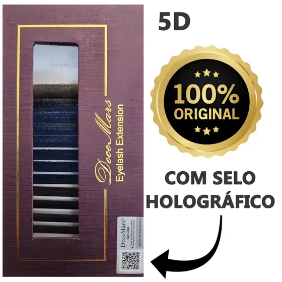 Cílios W 5D Decemars Original Com Selo Volume Egípcio Alongamento Extensão Fio A Fio W5D Mega