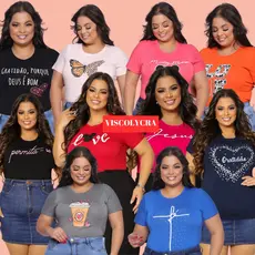Kit 10 Blusa Moda Maior Feminina Elegante Luxo Plus Size Estampas Diversas Evangelica Envio Imediato