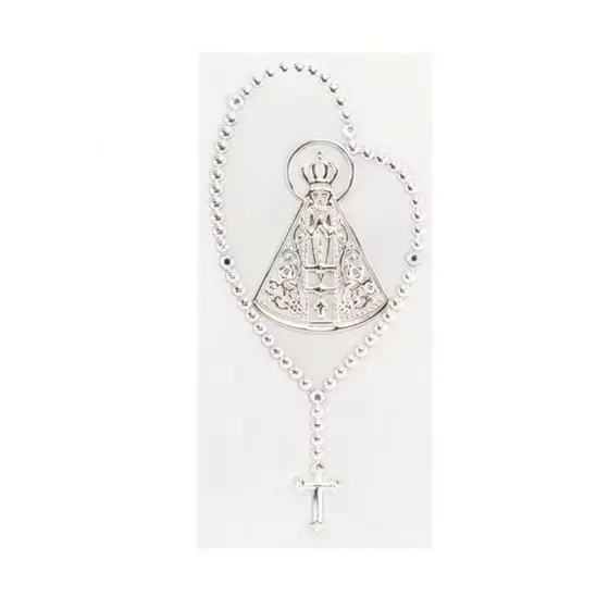 Adesivo para Carro Nossa Senhora Aparecida com Terço e Strass – Proteção e Fé