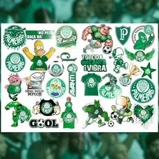 Adesivo Cartela Palmeiras Mancha Verde Vinil Etiqueta Sticker Moto Carro Bike Caminhão Capacete