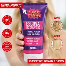 Escova no Chuveiro Super Poderes 100ml –Sem Formol, Liso Imediato, Antifriz –Progressiva de Chuveiro