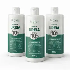 Kit 3 Creme de ureia 10% 500g HIGIE+ | Creme hidratante para os pés | Creme para mãos ressecadas