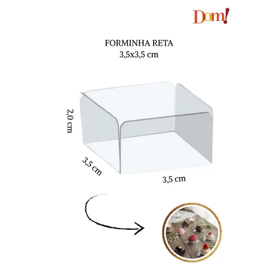 1.000 Forminhas 4 Pétalas e Reta em Acetato / Caixetas / Pelotine - Vários Tamanhos