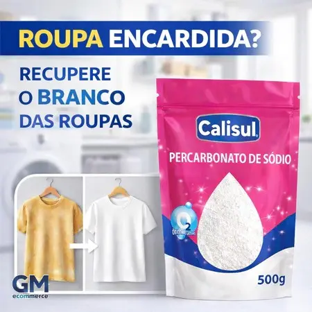 Percarbonato De Sódio Calisul Tira Manchas Facil Ativo Alvejante Sem Cloro Roupa Colorida Branca