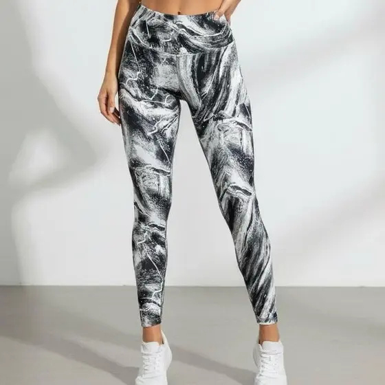 Calça Legging Estampada, Rajado, Onça, Tie Dye Esportiva Academia Feminina Cintura Alta