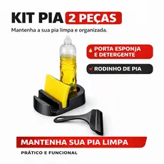 Kit Pia para Cozinha Conjunto 02 Peças Porta Detergente e Rodinho de Pia Organização - Envio Imediato