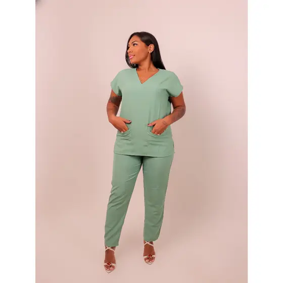 SCRUB Conjunto Pijama Cirúrgico/Hospitalar (VERDE MENTA)Conforto, Qualidade e Durabilidade