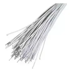 Arame Galvanizado Encapado P Artesanato- Nº26 10 Cm Branco e Verde